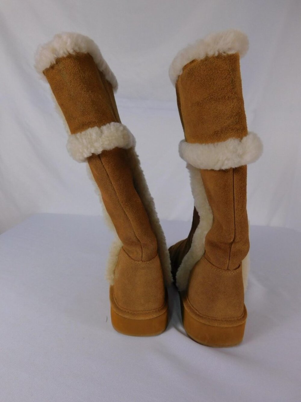 Michael Kors Boots Womens Size 7 Brown Suede Shearling Lined Mid-Calf Logo - Picture 7 of 8
